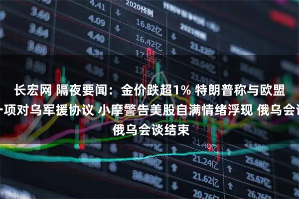 长宏网 隔夜要闻：金价跌超1% 特朗普称与欧盟达成一项对乌军援协议 小摩警告美股自满情绪浮现 俄乌会谈结束